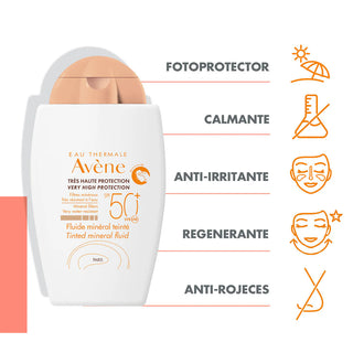 Avène Bloqueador 50+ Fluido TT Mineral 40 ml
