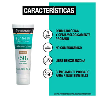 BLOQUEADOR NEUTROGENA SUN-FRESH TONO MEDIO FPS 50 40 G