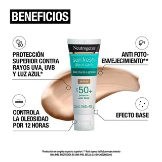 BLOQUEADOR NEUTROGENA SUN-FRESH TONO MEDIO FPS 50 40 G