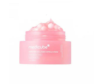 MEDICUBE - PDRN Pink Collagen Capsule Cream 55 g | Crema Antiedad, Hidratante y Unificadora de Tono