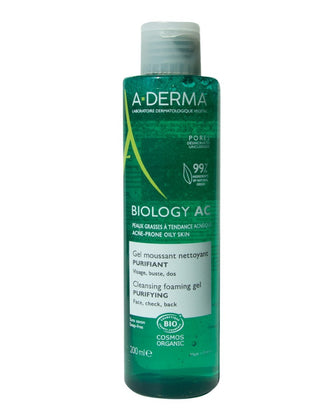 A-DERMA BIOLOGY AC GEL ESPUMOSO PURIFICANTE 200ML EQUILIBRIO PIEL MIXTA Y ACNÉ